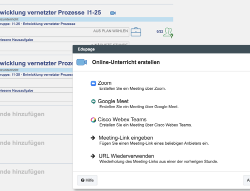 Google Meet-Link mit Classroom und Edupage bereitstellen